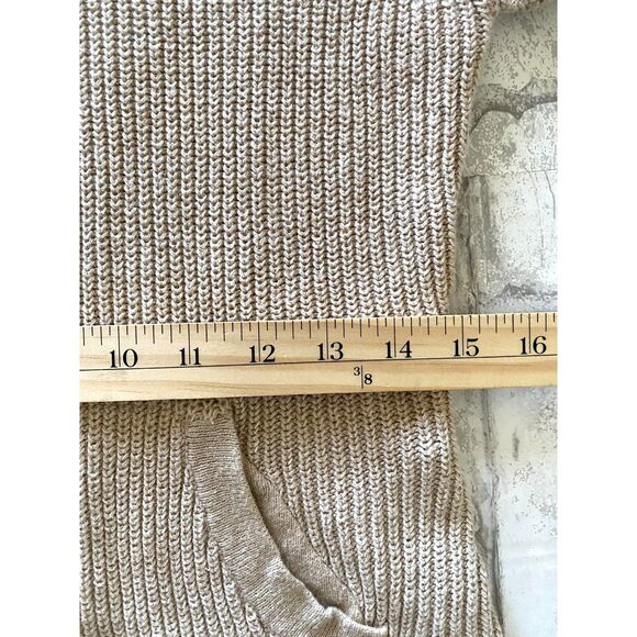VTG Woolrich Full Zip Cardigan Sweater Womens Tan Ramie Cotton Front Pockets S - Picture 7 of 11